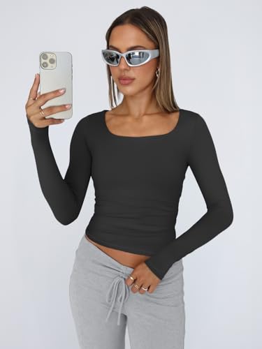 Y2K Style Women's Long Sleeve Crop Tops for Winter 2024
